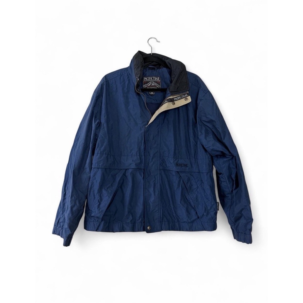 Vintage Pacific Trail Blue Windbreaker Jacket Men's M Outdoor Nylon 90s Gorpcore